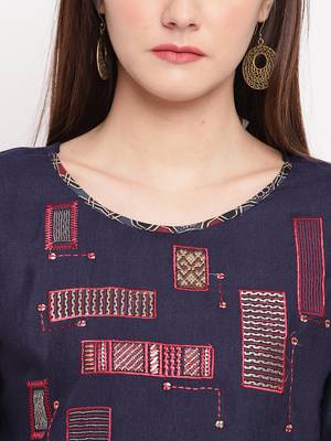Rayon A-line Stitched kurti 5