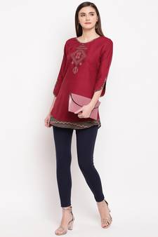 Rayon A-line Stitched kurti