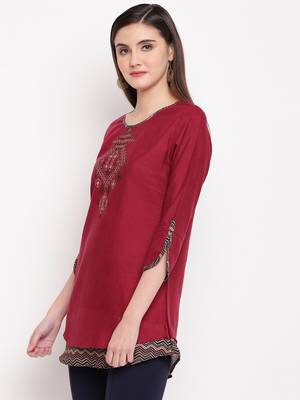 Rayon A-line Stitched kurti 3