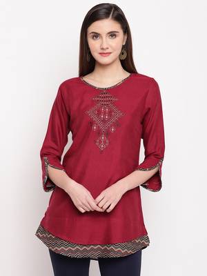 Rayon A-line Stitched kurti 4