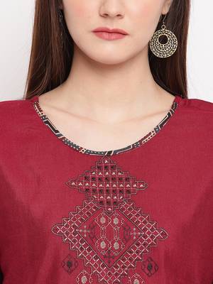 Rayon A-line Stitched kurti 5