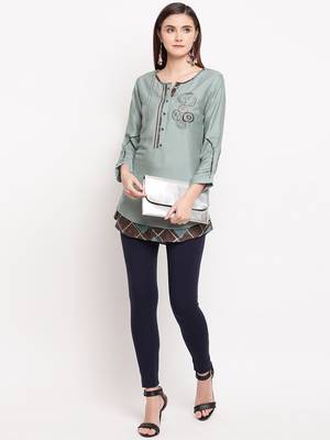 Rayon A-line Stitched kurti 1