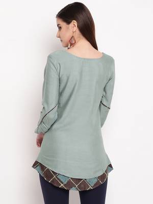 Rayon A-line Stitched kurti 2