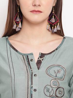 Rayon A-line Stitched kurti 4