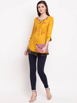 Rayon A-line Stitched kurti 1