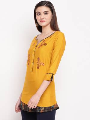 Rayon A-line Stitched kurti 3