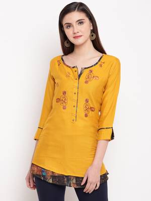 Rayon A-line Stitched kurti 4