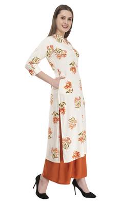 womens rayon Printed Straight Kurta 3