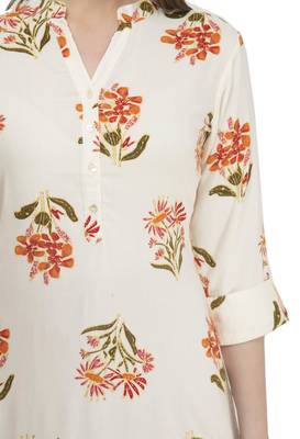womens rayon Printed Straight Kurta 4
