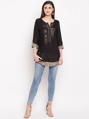 Rayon A-line Stitched kurti 1