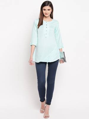 Rayon A-line Stitched kurti 1