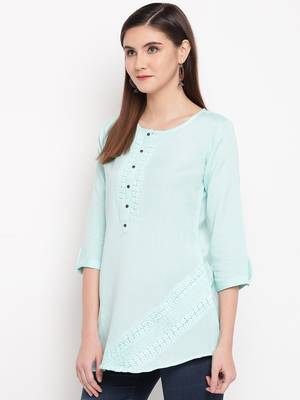 Rayon A-line Stitched kurti 3