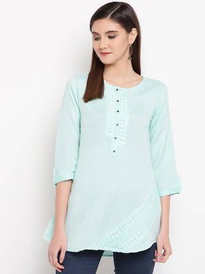 Rayon A-line Stitched kurti 4