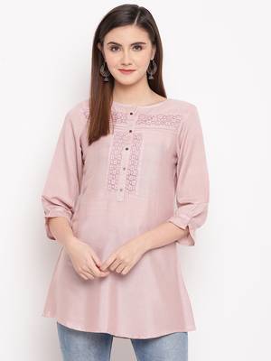 Rayon A-line Stitched kurti 4