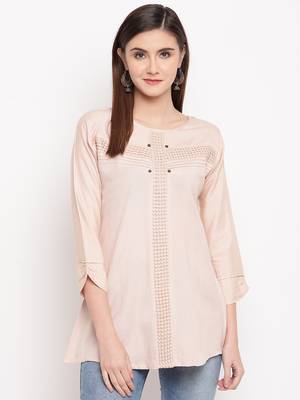 Rayon A-line Stitched kurti 4