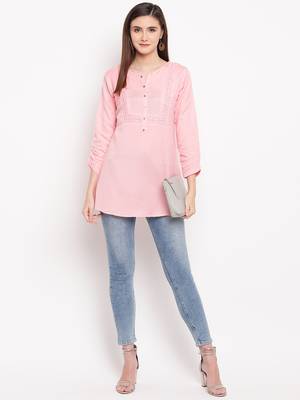 Rayon A-line Stitched kurti 1