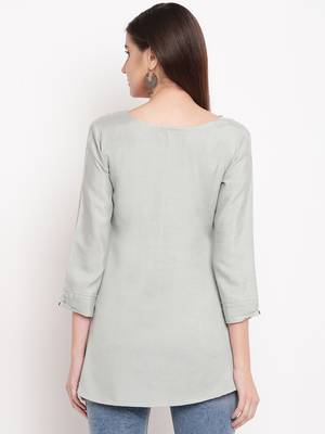 Rayon A-line Stitched kurti 2
