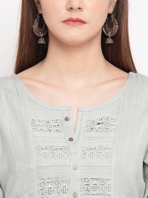 Rayon A-line Stitched kurti 5