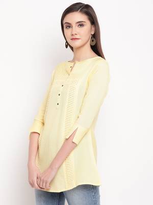 Rayon A-line Stitched kurti 3