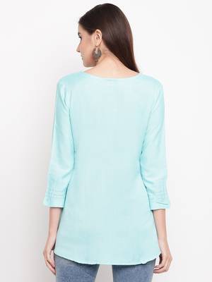Rayon A-line Stitched kurti 2