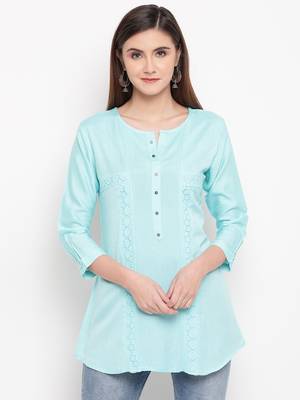 Rayon A-line Stitched kurti 4