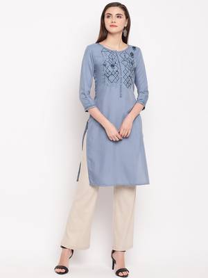 Muslin Straight Stitched kurti 1