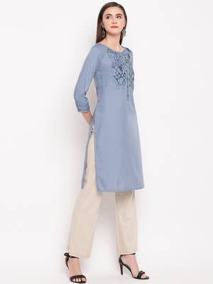 Muslin Straight Stitched kurti 4