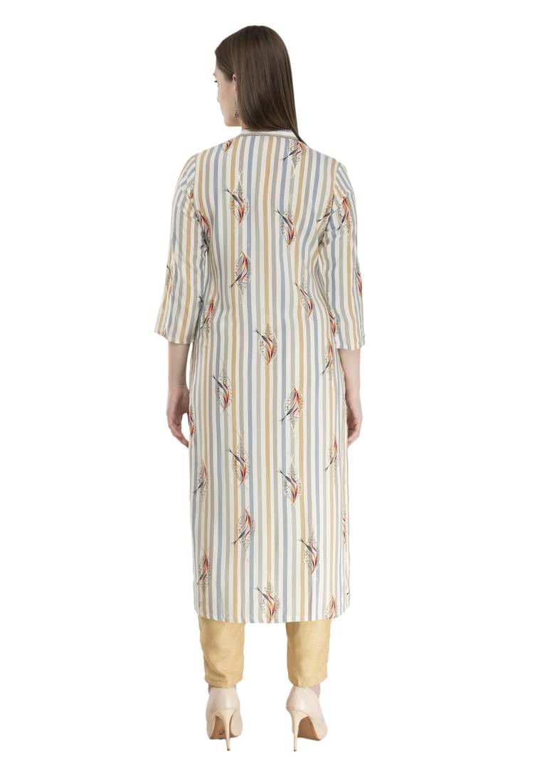 womens rayon Printed Straight Kurta