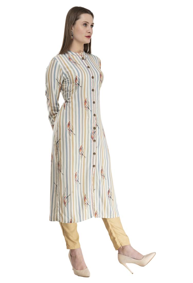 womens rayon Printed Straight Kurta