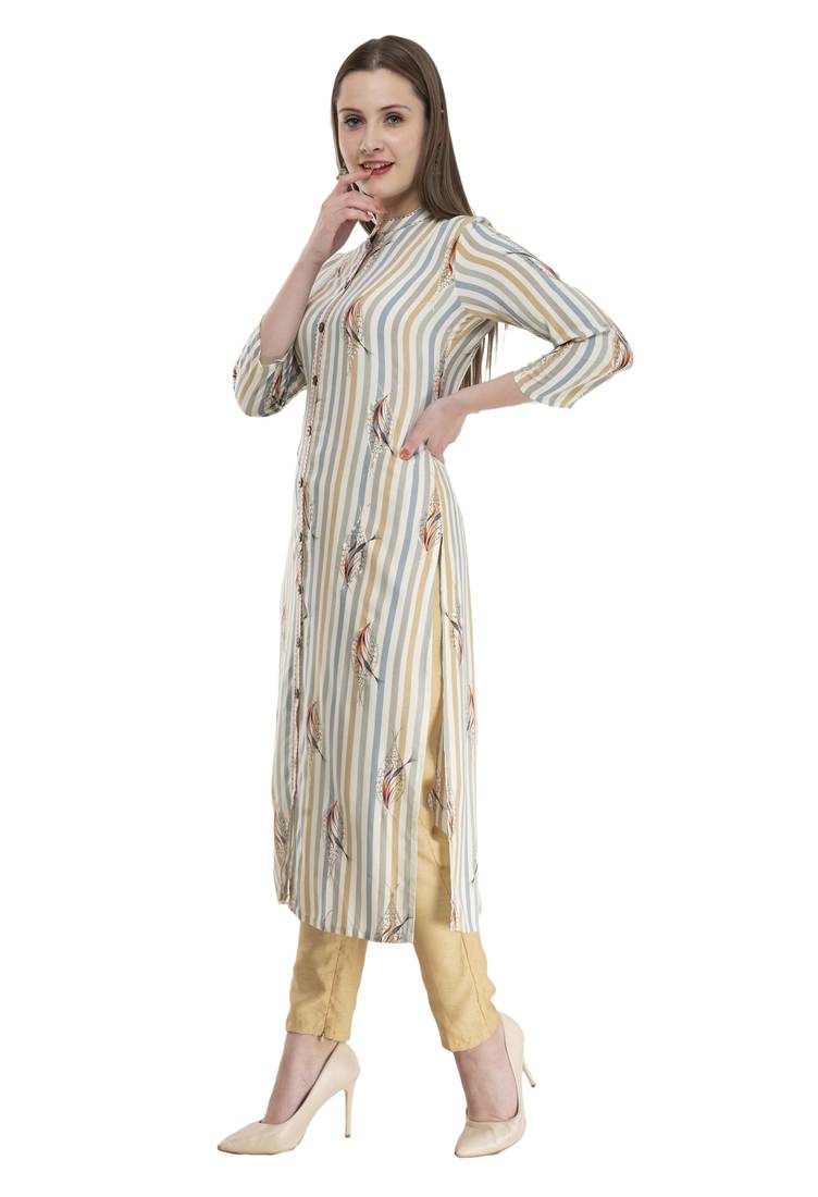 womens rayon Printed Straight Kurta