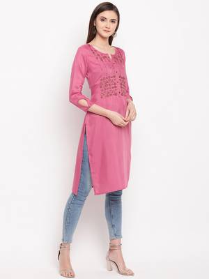 Muslin Straight Stitched kurti 4