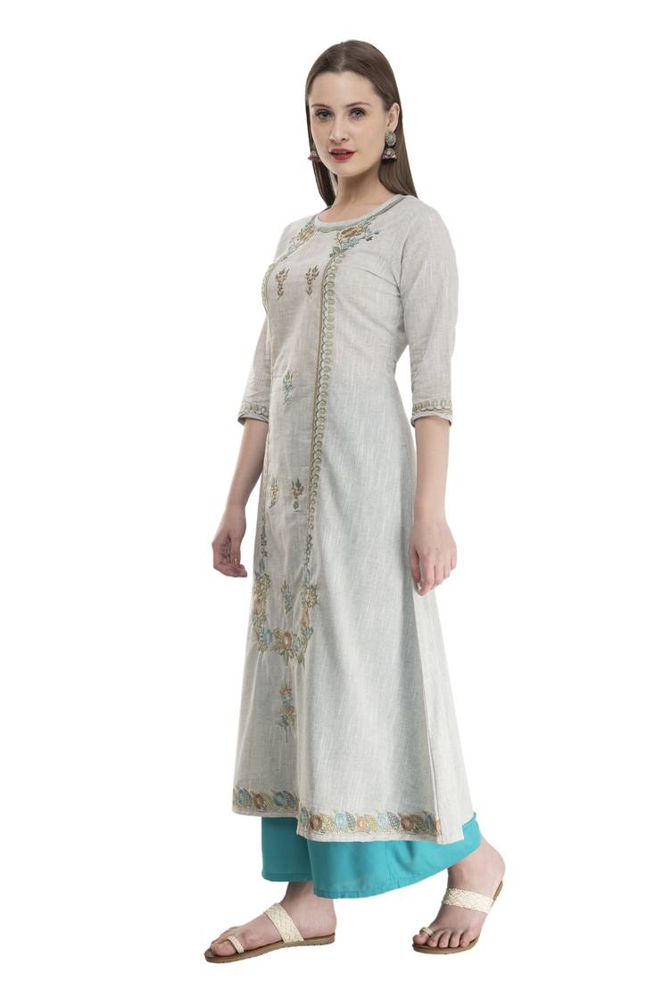 womens cotton Printed Straight Kurta