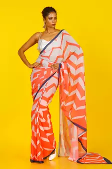 Coral Fling Blended Georgette Digital Printed Saree