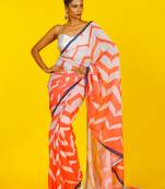 Coral Fling Blended Georgette Digital Printed Saree