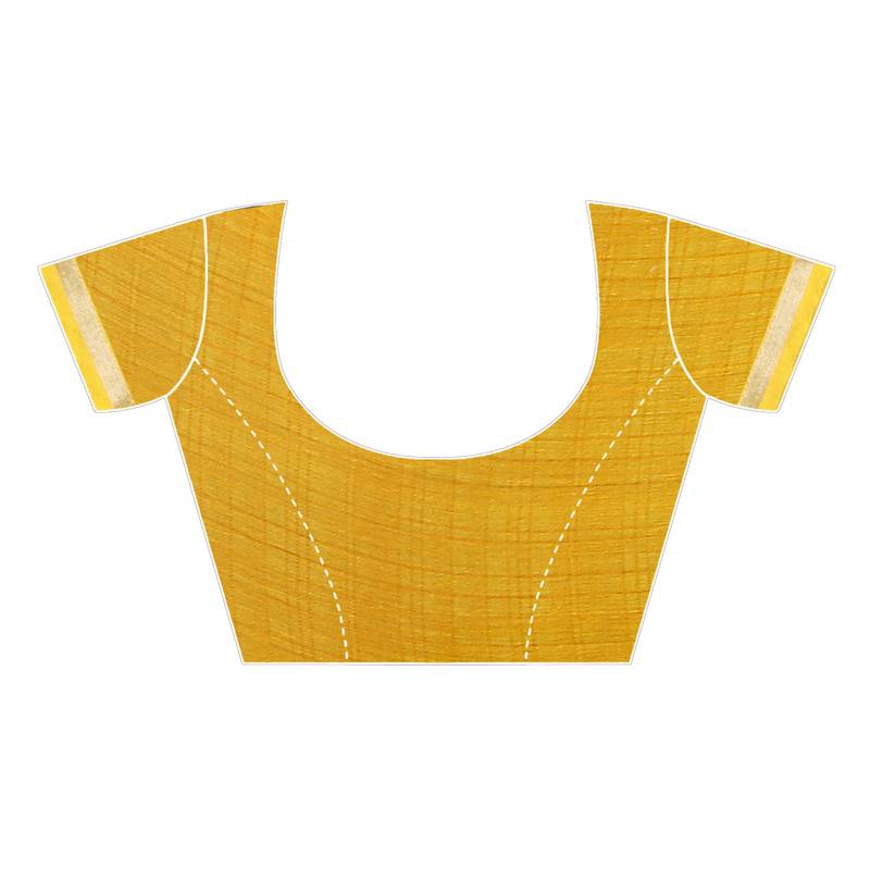 Yellow printed Chiffon Saree with Blouse