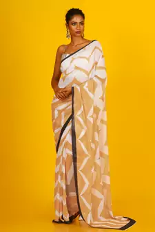 Mustard Fling Blended Georgette Digital Printed Saree