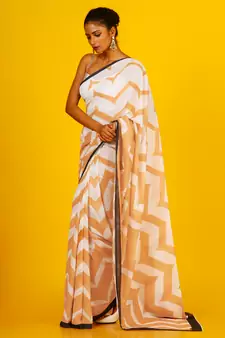 Mustard Fling Blended Georgette Digital Printed Saree