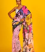 Pink Oasis Blended Georgette Digital Printed Saree