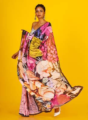 Pink Oasis Blended Georgette Digital Printed Saree 2
