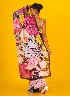Pink Oasis Blended Georgette Digital Printed Saree 3