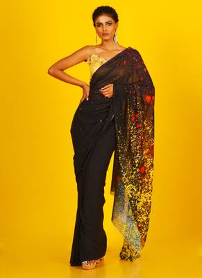 Palette Blended Georgette Digital Printed Saree 1