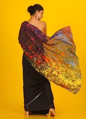 Palette Blended Georgette Digital Printed Saree 3