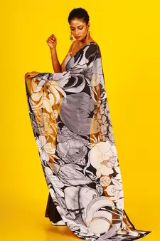 Earthy Oasis Blended Georgette Digital Printed Saree
