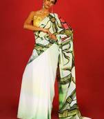 Green Belladonna Blended Georgette Digital Printed Saree