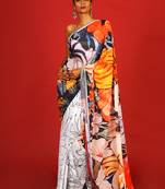 Vibrant Oasis Blended Georgette Digital Printed Saree