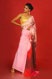 Pink Impluse Blended Georgette Digital Printed Saree
