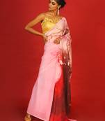 Pink Impluse Blended Georgette Digital Printed Saree