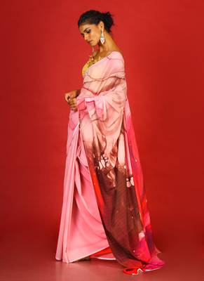 Pink Impluse Blended Georgette Digital Printed Saree 2