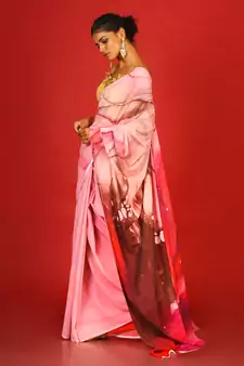 Pink Impluse Blended Georgette Digital Printed Saree