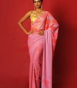 Flirty Pink Blended Georgette Digital Printed Saree
